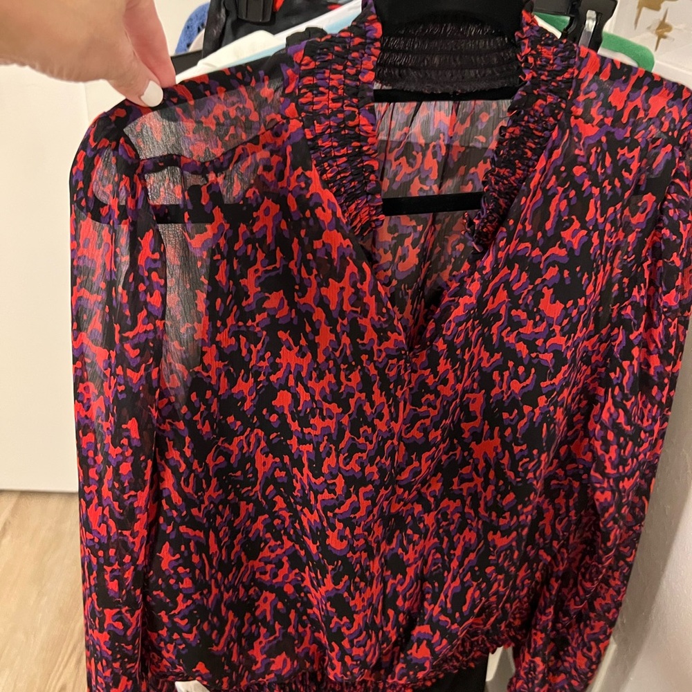 Stylish Red and Blue Women's Top